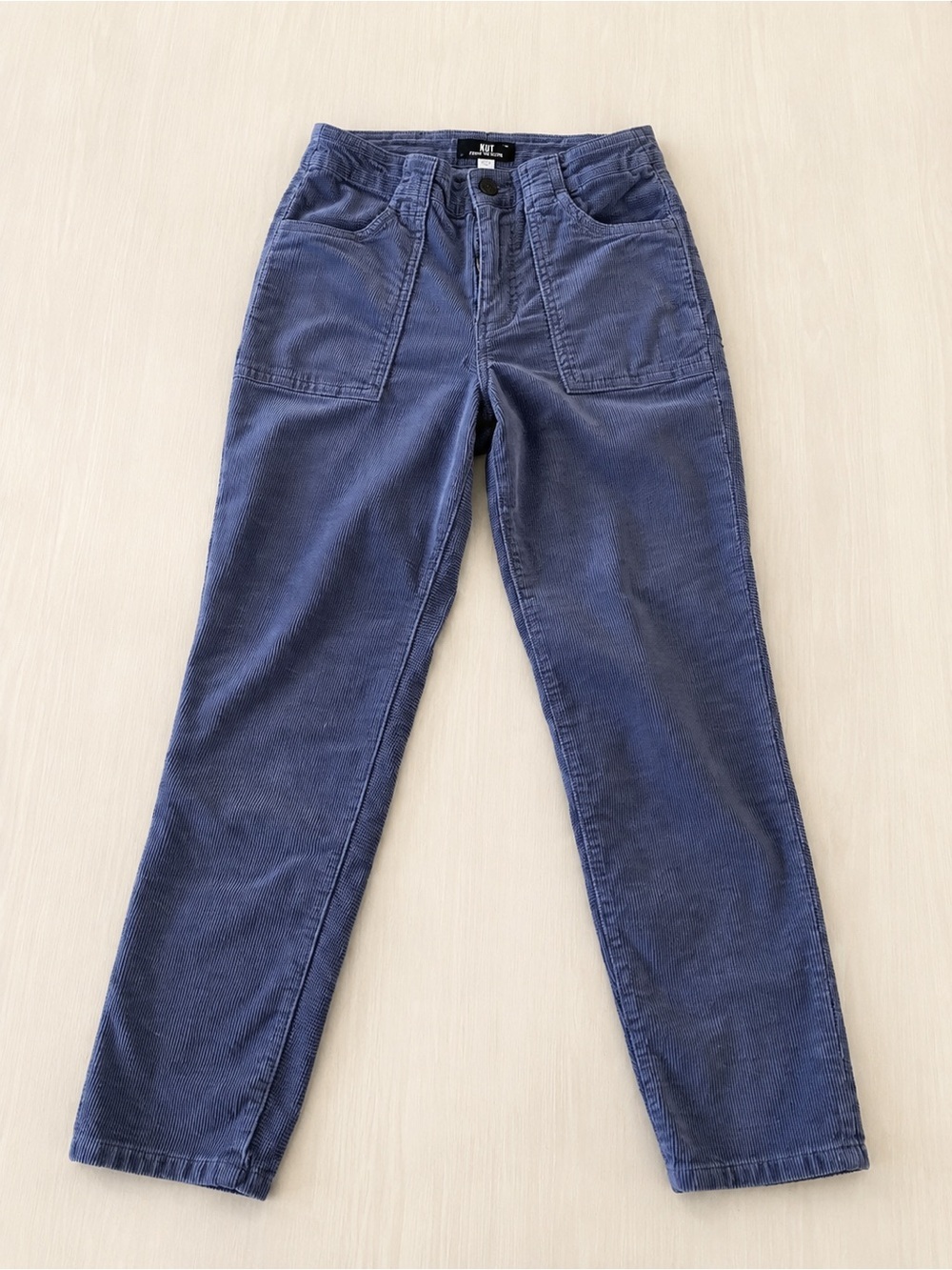 Kut From The Kloth Muted Blue Corduroy Slim Pant Soft Stretch Cotton women sz 2